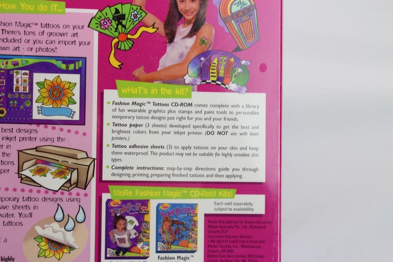 Fashion Magic Tattoos PC CD Vintage Brand New Sealed In Box Temporary Tat Kids gallery