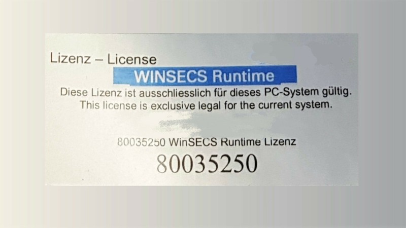 WINSECS Runtime Security for Industrierechner 80035250 License Decal Sticker