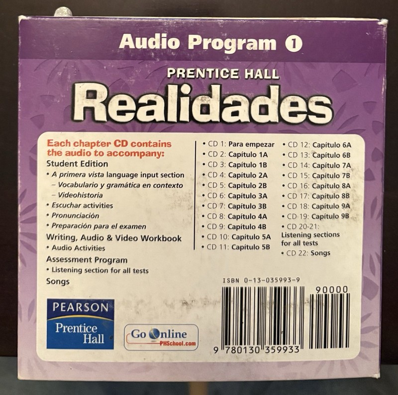 Prentice Hall Realidades Audio Program 22 CD Spanish 1 Language Learning Set gallery