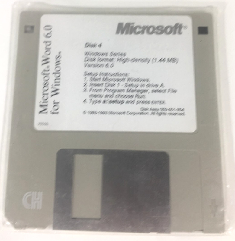 Microsoft Word 6.0 For Windows Version 6.0 | Floppy Disk Set 3.5" Set of 9 gallery