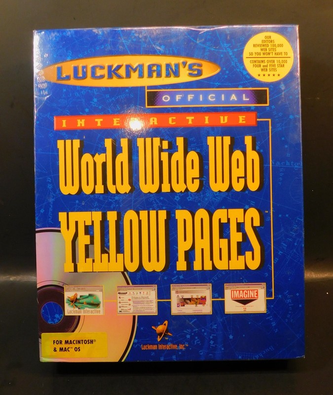 Vintage Luckmans World Wide Web YELLOW PAGES Big Box PC Computer Software