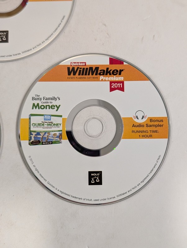 Quicken WillMaker PREMIUM 2011 - NOT COMPLETE - 4 Discs PC CD-ROM gallery