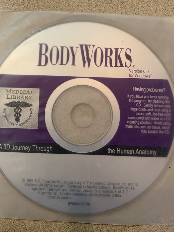 BodyWorks CD-ROM version 6.0 Anatomy reference library Mosby’s 1997 Compton’s