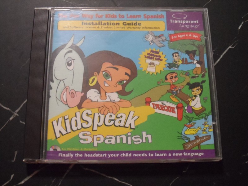 Kidspeak Spanish CD-Rom Transparent LAnguage VINTAGE Windows 95 Macintosh