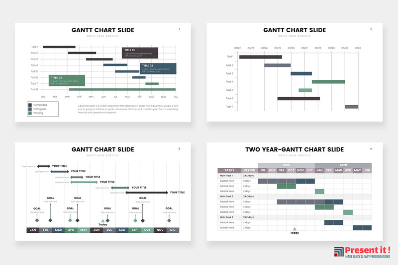 Gantt Charts Infographics Template