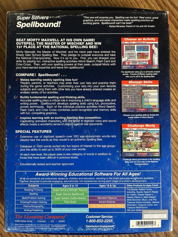 Super Solvers Spellbound IBM & Compatibles Floppy Disks 1991 The Learning Compan gallery