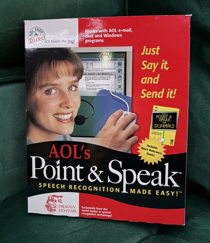 Vintage AOL Point And Speak! – PC Software W/Mic & Documentation!