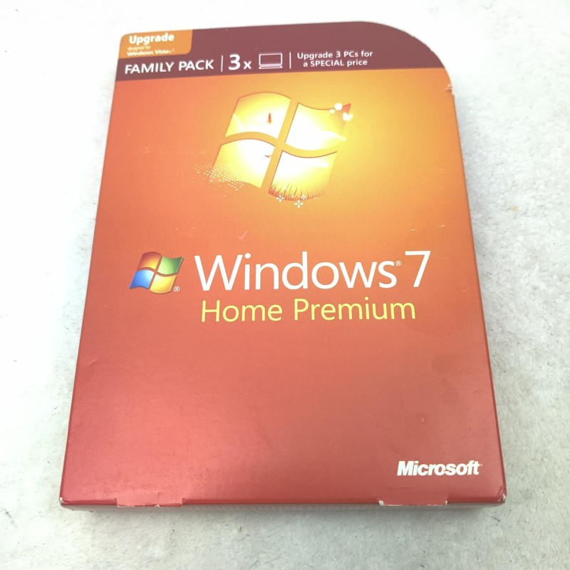 Microsoft Windows 7 Home Premium Upgrade Family Pack For 3 PCs 32 & 64 Bit DVD