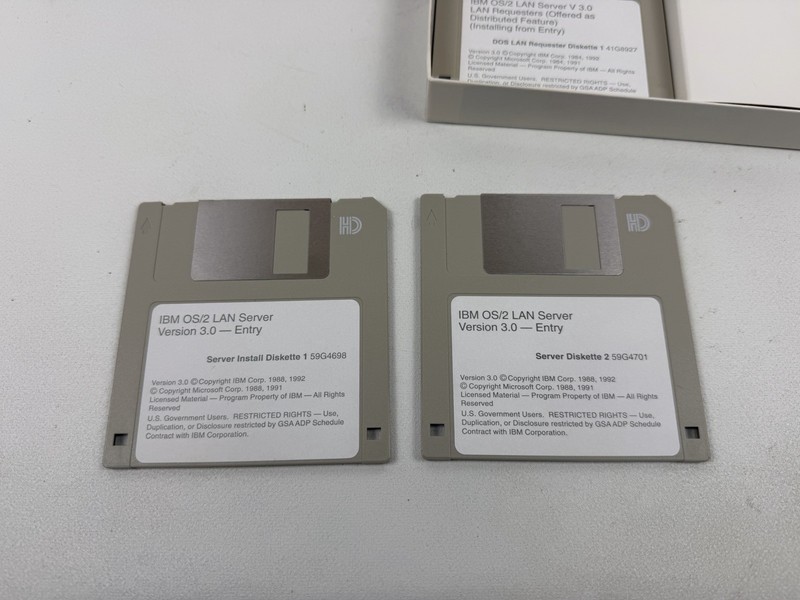 Vintage Rare IBM OS/2 Lan Server Version 3.0 Entry Set 3.5" Floppy Disks Only gallery