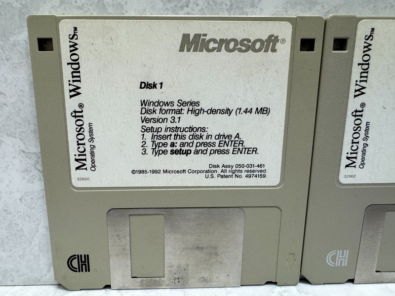 Microsoft Windows 3.1 Operating System 3.5" Floppy Disk (1-6) Full Set Retail gallery