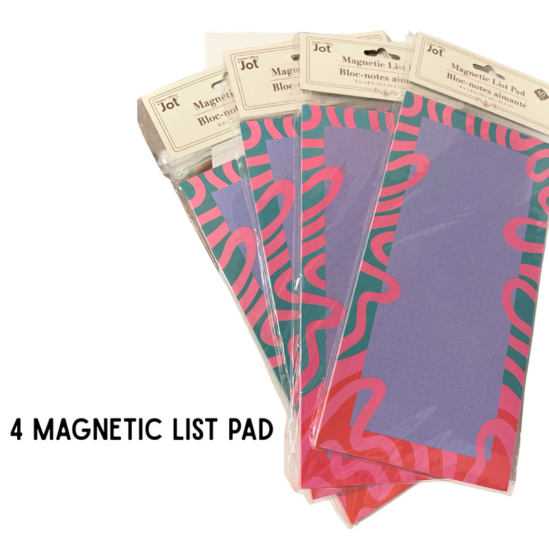 4 Jot Magnetic List Pads – 60 Sheets, 4″ x 8″ Notepad with Magnet,To-Do list