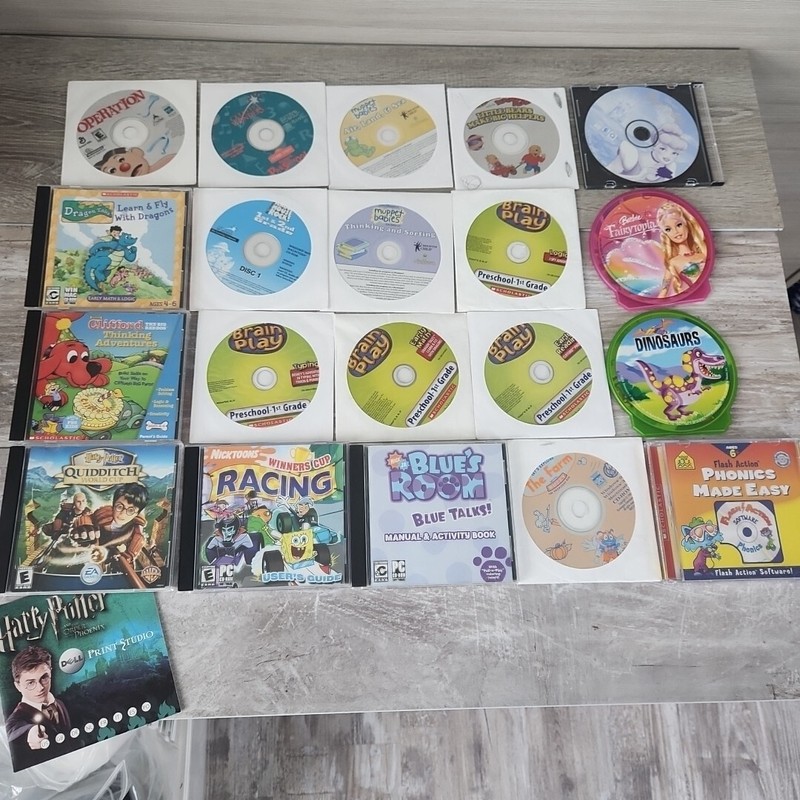Mix Lot of 20 PC CD Rom Home School Children Kids Learning Fun Activity Games