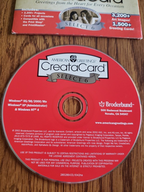 American Greetings CreataCard by Broderbund CD-ROM 2002 Windows 95/98/ME/2000/XP gallery