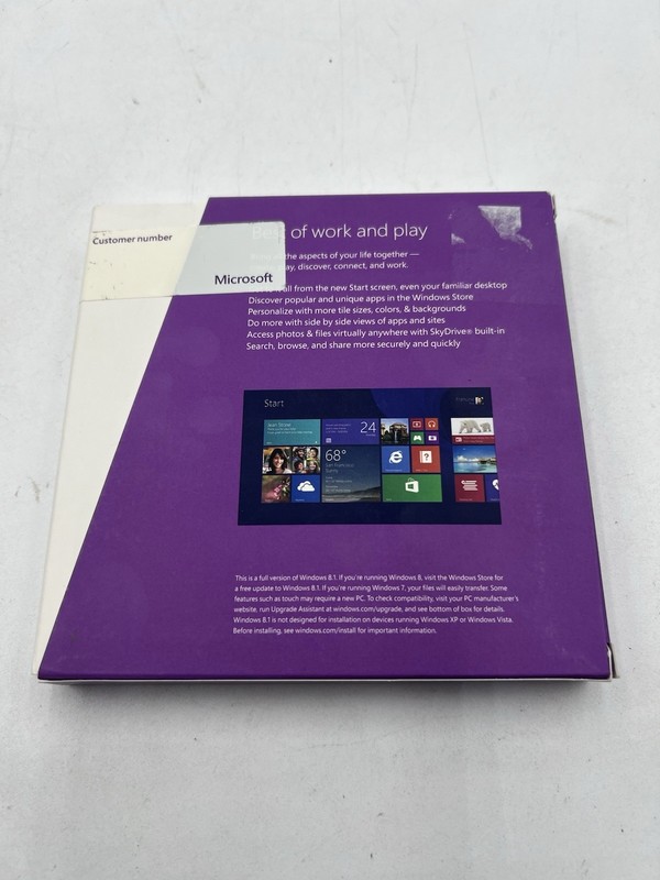 Microsoft Windows 8.1 Full English Version 32 & 64 Bit DVDS =NEW SEALED BOX gallery