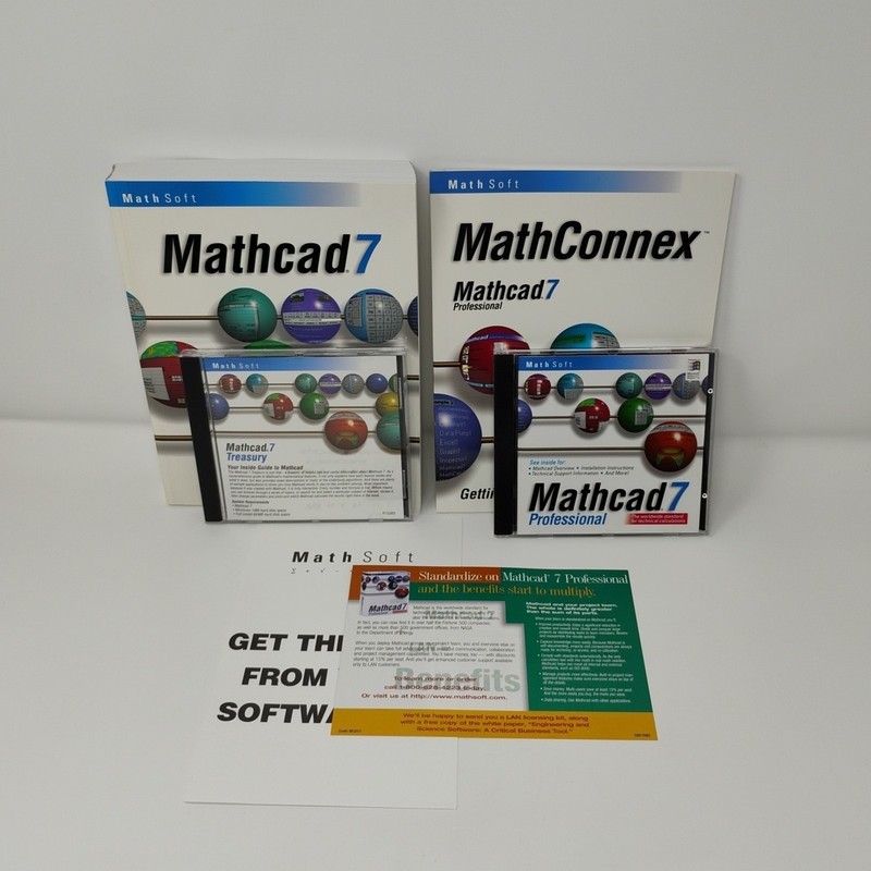 Mathsoft Mathcad 7 Professional MathConnex Treasury – 2 CDs & User Guides