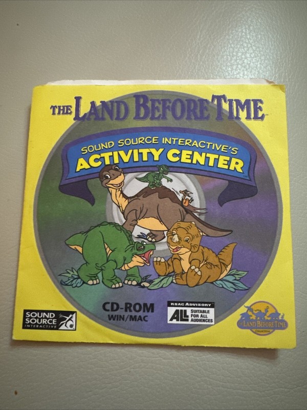 The Land Before Time Sound Source Interactive’s Activity Center CD Paper Sleeve