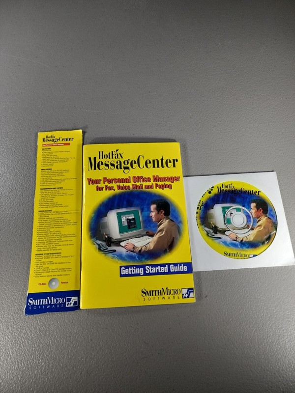 Hotfax Message Center 4.0 PC CD communications suite, send faxes thru PC vintage