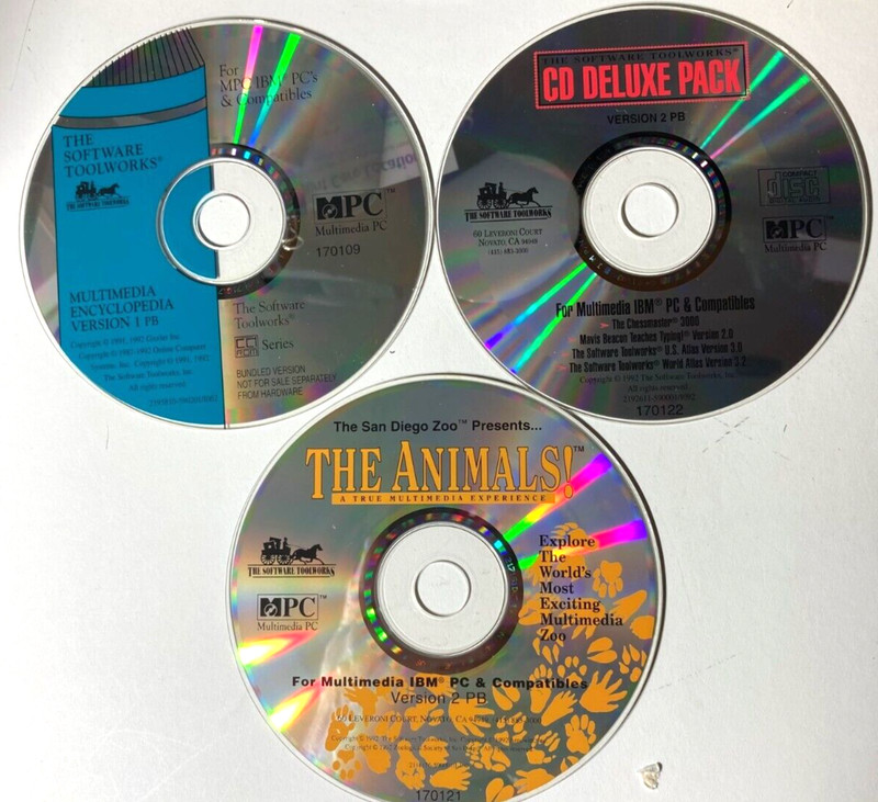 3-Software Toolworks CDS, Multimedia Encyclopedia Version 1, Deluxe Pack V 2, + gallery