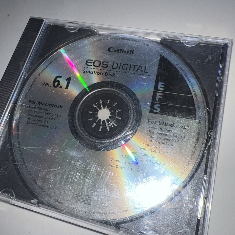 CANON EOS DIGITAL SOLUTION DISK VER. 6.1 MACINTOSH WINDOWS EFS COMPACT DISC gallery