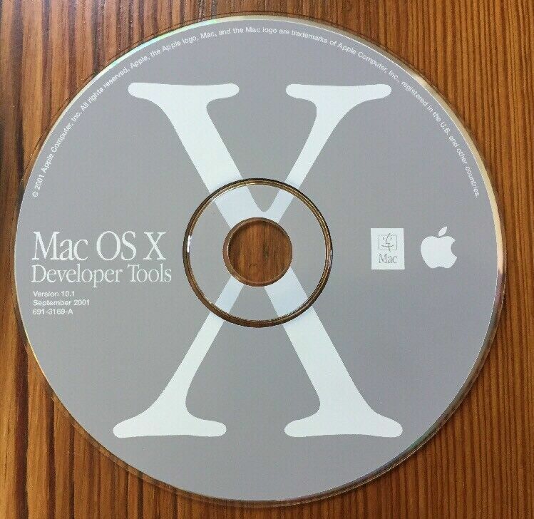 Vintage 2001 Macintosh Mac OS X Version 10.1 Developer Tools Install CD Disc