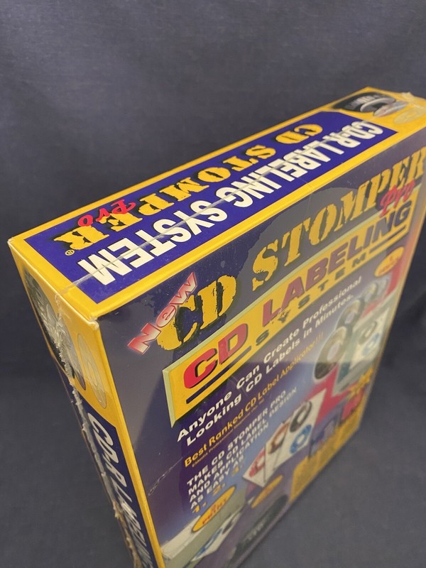 1999 Sealed Big Box CD Stomper Pro Labeler CD-R Vintage Computer Program NIP gallery