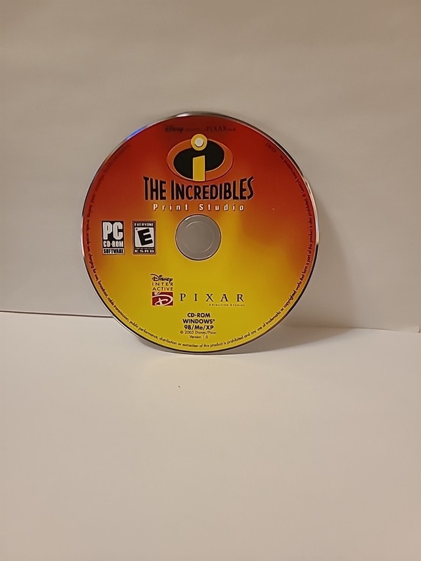 DISNEY THE INCREDIBLE ROM PRINT STUDIO PC 2005 DISNEY INTERACTIVE GAME DISC ONLY