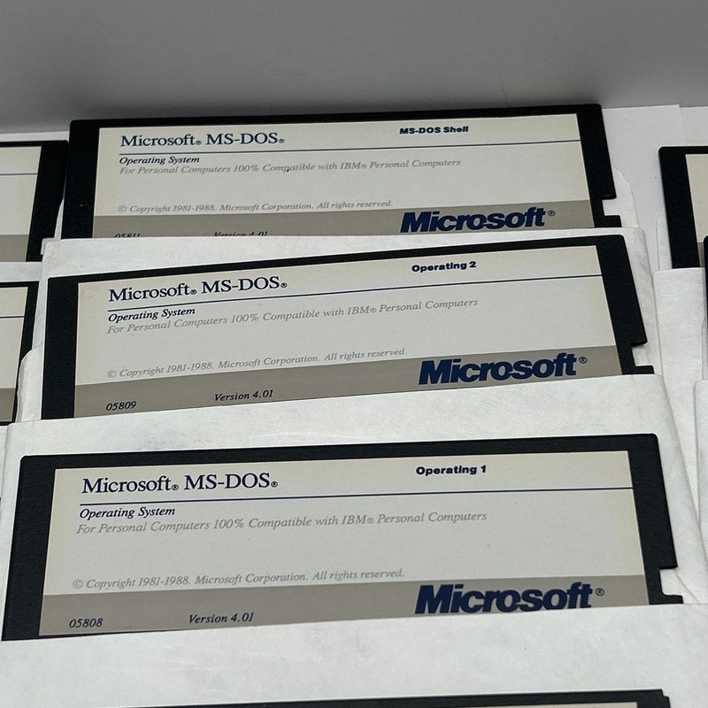 Vintage Microsoft Windows Versions 2.0, 4.01, 4.5 -5.25" Floppy Disks lot of 17 gallery