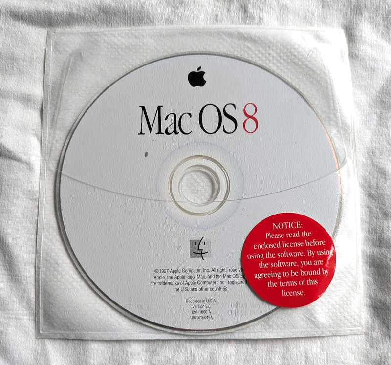 Apple Macintosh Mac OS 8 Version 8.0 CD Software Install Istallation