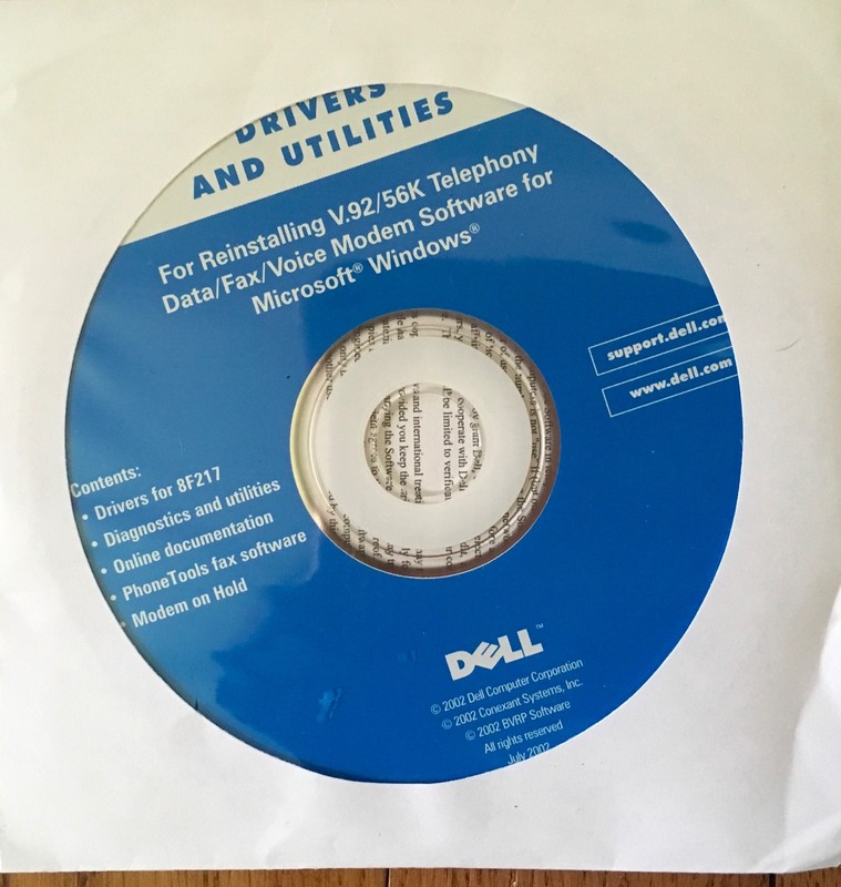 Dell Drivers & Utilities Reinstalling V.92/56K Telephony Data Fax Software CD