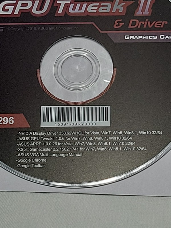 Genuine ASUS GPU Tweak II 2 and Driver CD V1320 Software Disc 💿 gallery