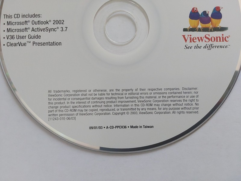 ViewSonic Pocket PC V36 Companion CD Disc Only 2003 Incl MS Outlook 2002 Clearvu gallery