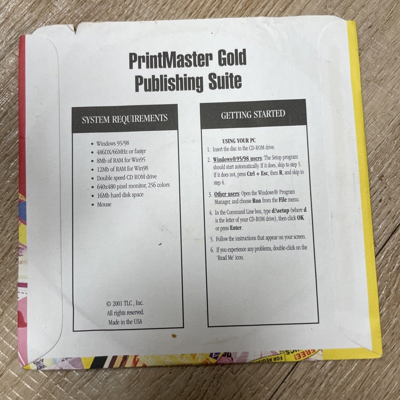 Printmaster Gold Publishing Suite 2001 Vintage Windows 95 / 98 gallery