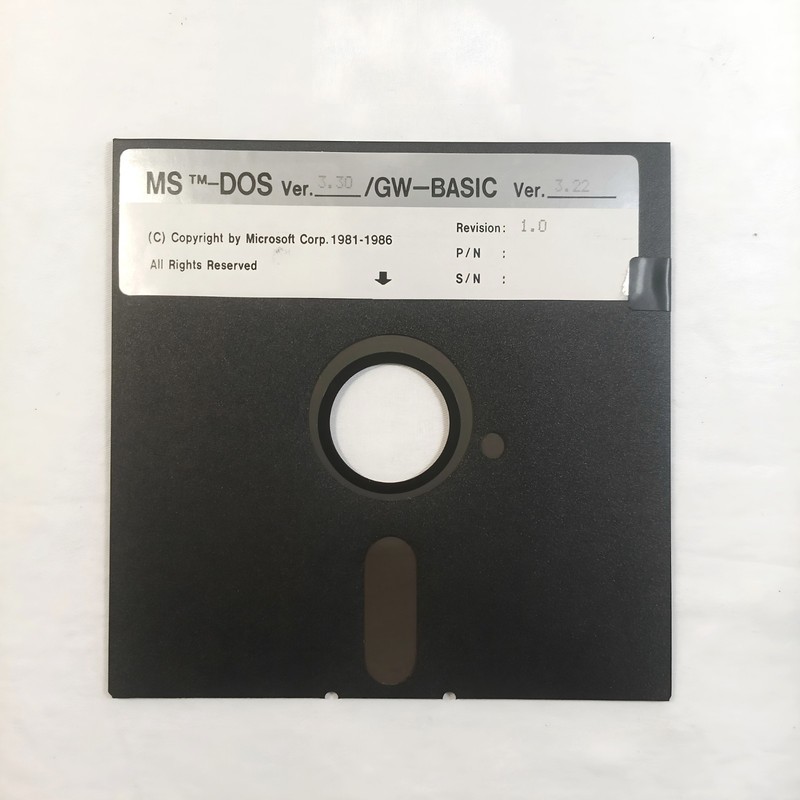 Vintage Microsoft MS-DOS 3.30 & GW-BASIC 3.22 5.25" Floppy Disks Lot of 2 OEM gallery
