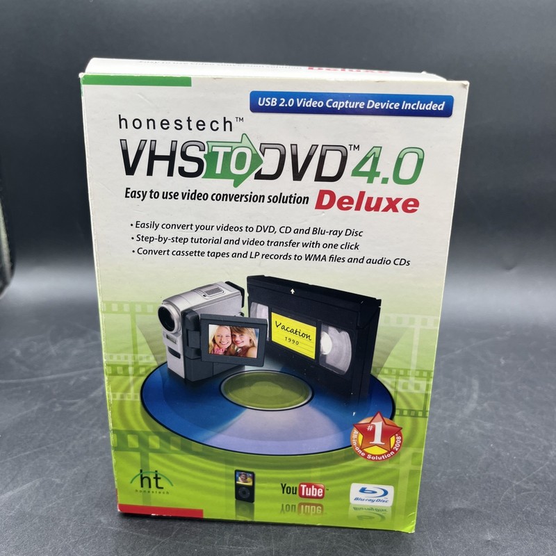 New _ Honestech VHS to DVD 4.0 Deluxe LP & Cassette to CD & WMA file converter