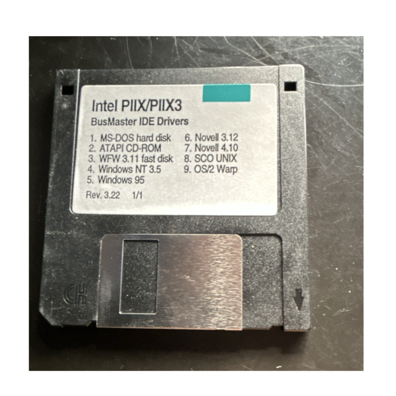 Intel PIIX/PIIX3 BusMaster IDE Drivers Update 3.5″ Floppy Disk MS-DOS Windows