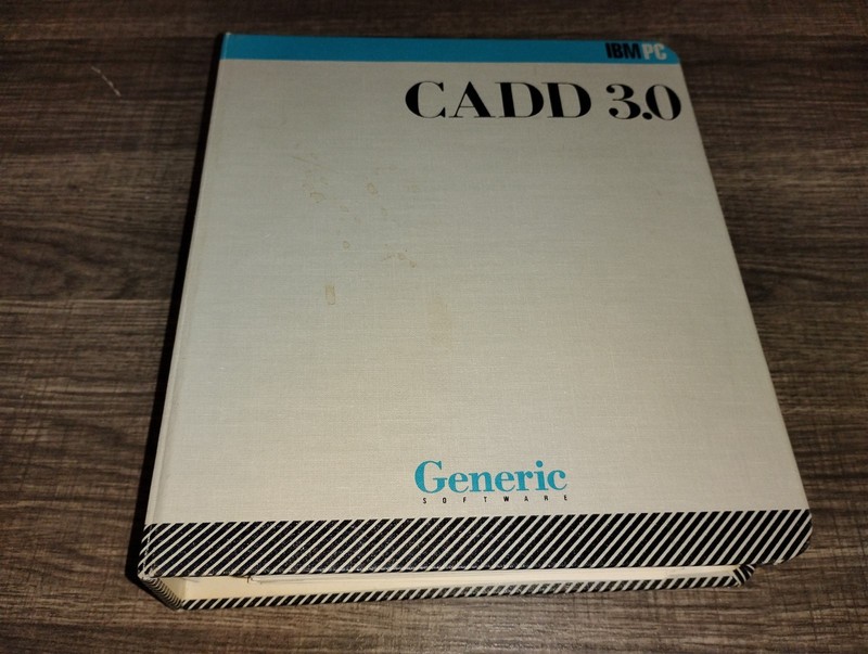 Generic CADD v 3.0 for IBM PC 5.25″ Floppy Disks 1987 DOS 2.0 +Manual 5 Floppies