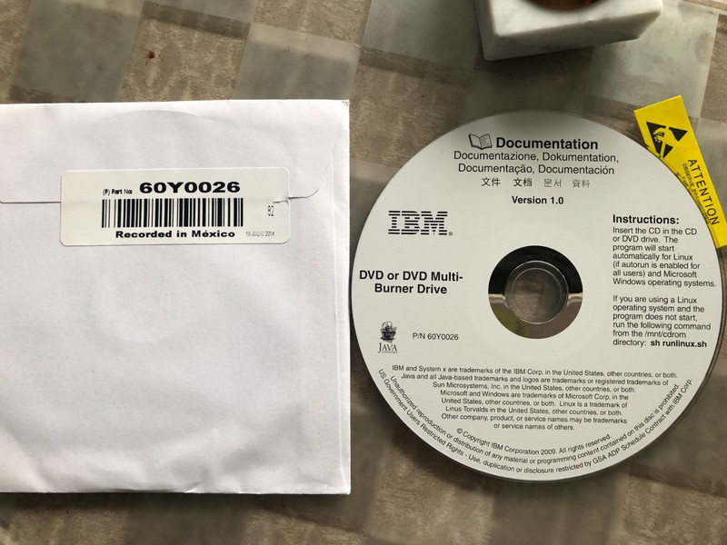 New Sealed IBM DVD or DVD Burner Drive Documentation P/N 60Y0026 gallery
