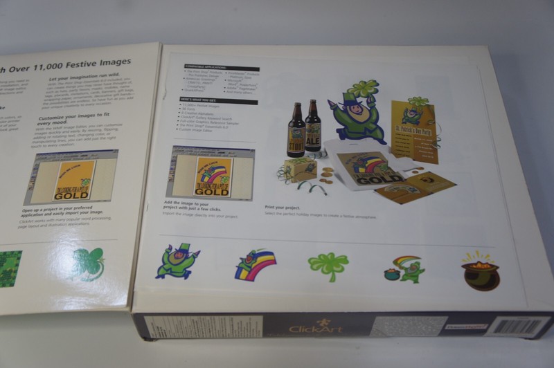 PC Big Box Broderbund Deluxe PrintShop Essentials ClickArt Celebrations Holidays gallery