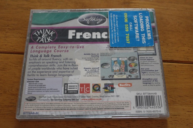 Softkey Think & Talk French Language Course CD Windows 95 98 Berlitz Classic gallery