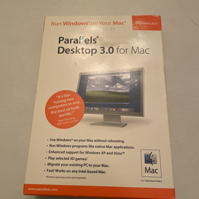 Parallels Desktop 3.0 for Mac, 2007, Brand New SEALED