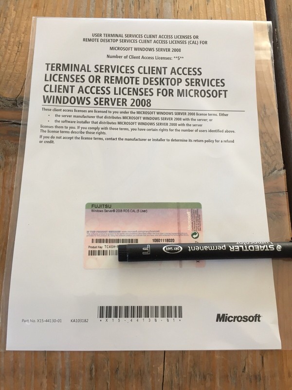 Terminal Server / RDS 5 Series USER Cals OEM for Windows Server 2008 / 2008 R2