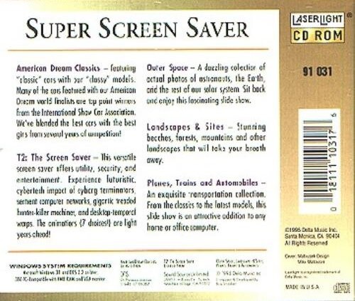 Super Screen Saver (PC-CD-ROM, 1995) for Windows - NEW CD in SLEEVE gallery