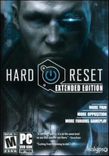 Hard Reset Extended w/ Manual PC DVD shooter fighting intelligent machines game!