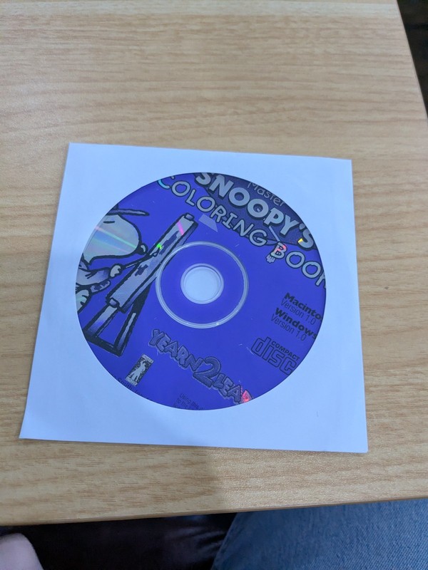 D1 Yearn 2 Learn Snoopy’s Coloring Book cd rom Vintage MAC PC Disc Only