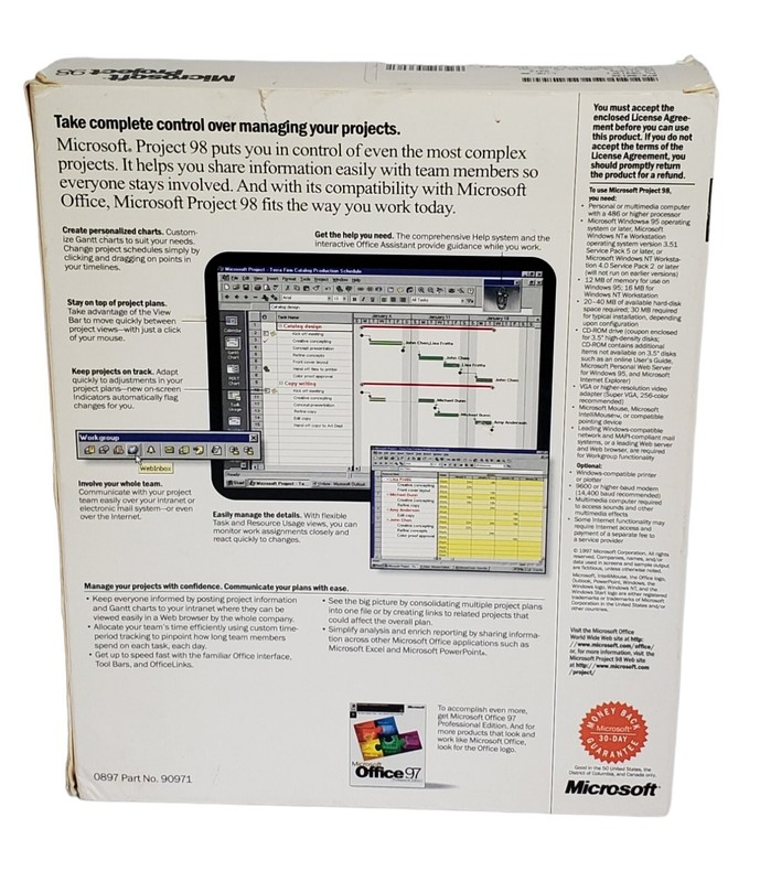 Microsoft Project 98 Software With CD Product Key Included gallery
