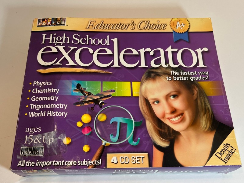 Educator’s Choice High School Excelerator 4 Disk Physic Chemistry Geometry Trig