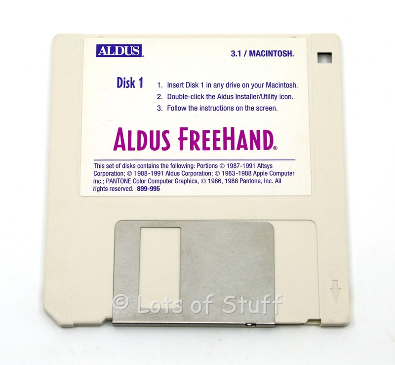 Aldus Freehand 3.1 Software For Mac On 3.5 – Inch Floppy Disks Vintage No SN