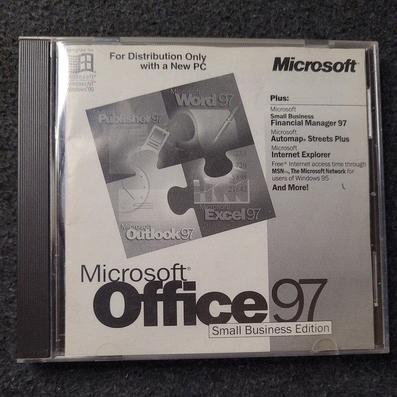 Microsoft Office 97 w Key Small Business Edition Vtg Finance Manager Automap IE