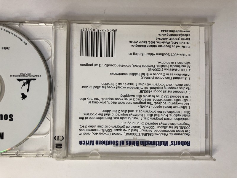 Roberts' Multimedia Birds of Southern Africa Version 3 (2003, 2 CDs) gallery