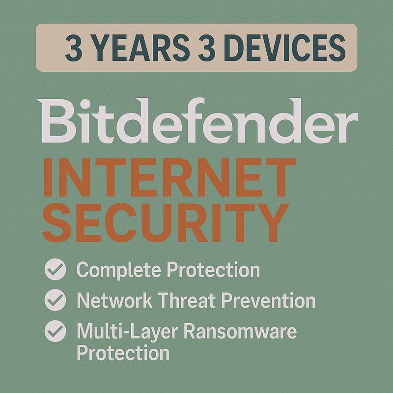 Bitdefender Internet Security 2026 – 3 Years For 3 Windows PC + Daily VPN